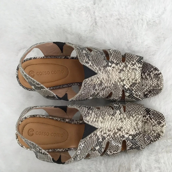 Corso Como Madelina Open Toe Reptile Print Block Heel Slingback NWOT Size 9 - Picture 8 of 10